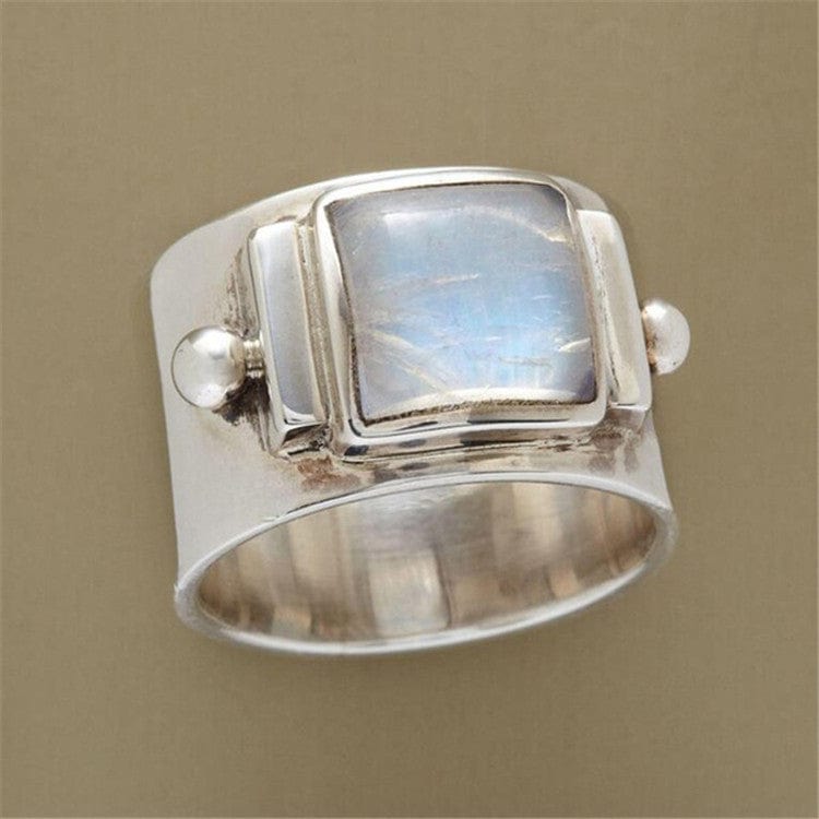 Urban Modern Natural Gemstone Moonstone Promise Ring 5 - 11 Anillo de Compromiso