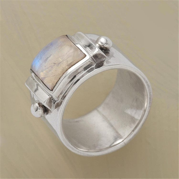 Urban Modern Natural Gemstone Moonstone Promise Ring 5 - 11 Anillo de Compromiso
