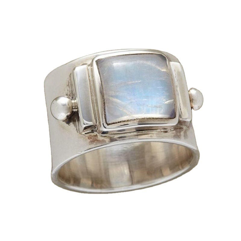 Urban Modern Natural Gemstone Moonstone Promise Ring 5 - 11 Anillo de Compromiso