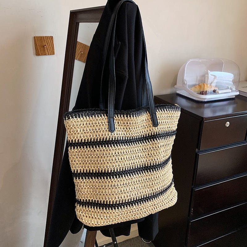 Stripped Summer Straw Bag