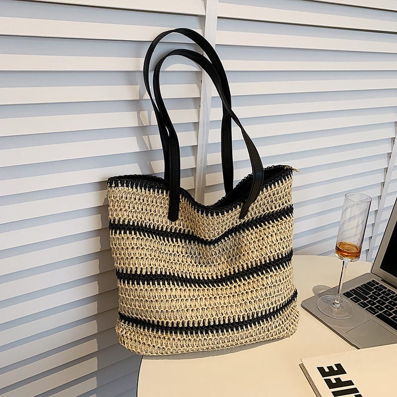Stripped Summer Straw Bag