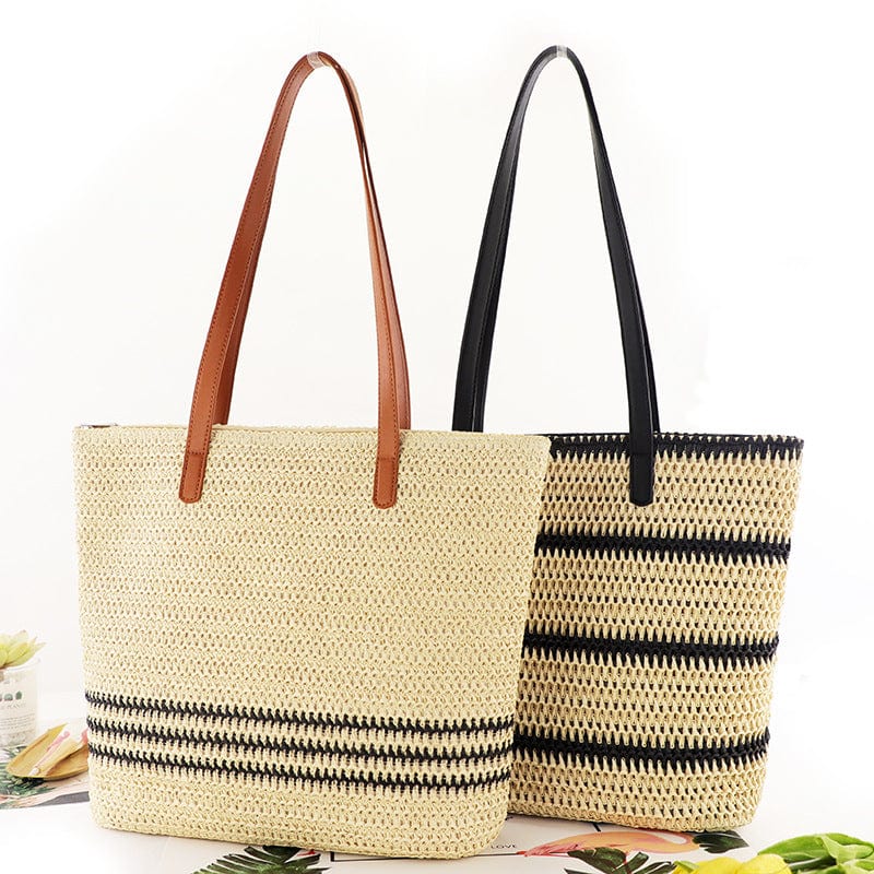 Stripped Summer Straw Bag