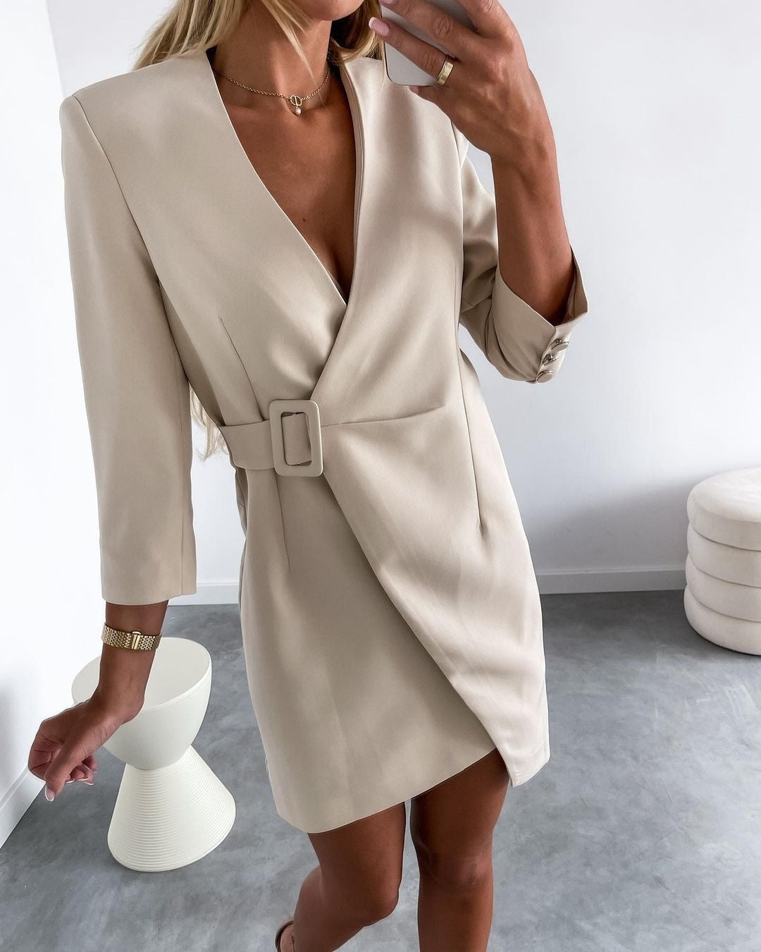 Long Sleeve Blazer Dress by ZsaZsa Rivera