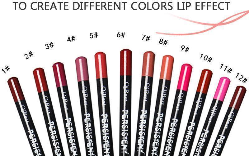 12pc Professional Long Lasting Multi-Functional Lipliner and Eyebrow's Pencil Waterproof Lip Eye Brows