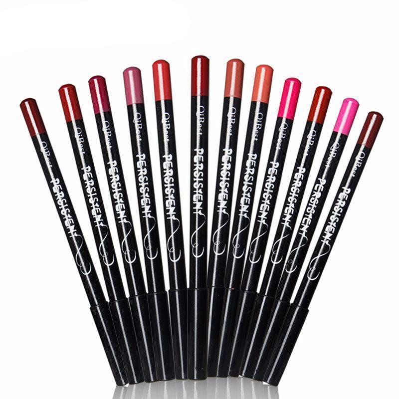 12pc Professional Long Lasting Multi-Functional Lipliner Eyebrow's Pencil Waterproof Lip Eye Brow