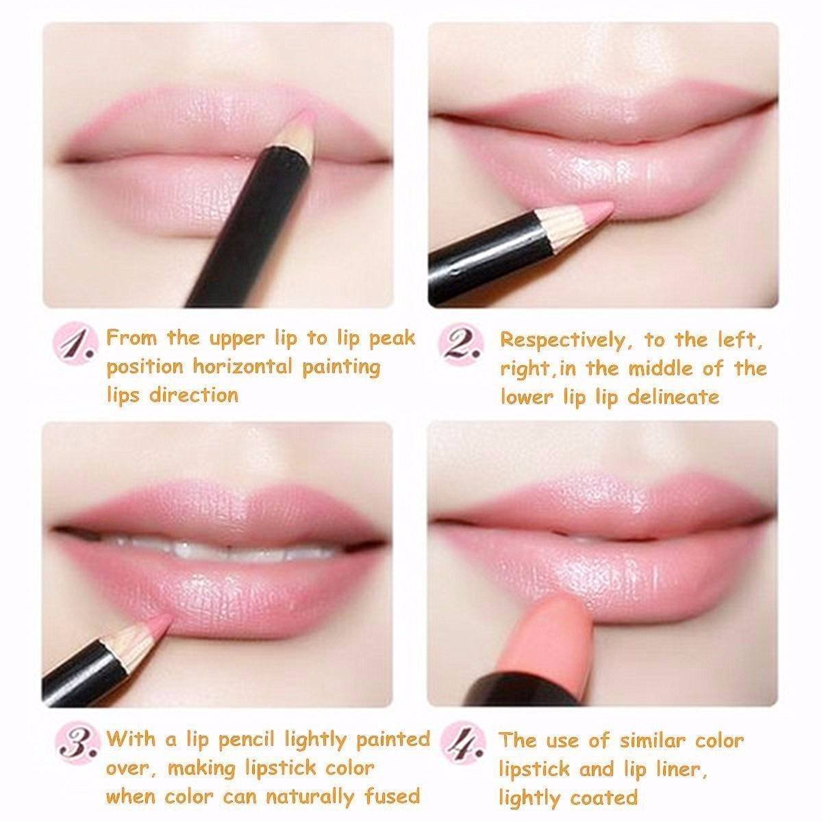 12pc Professional Long Lasting Multi-Functional Lipliner  Eyebrow's Pencil Waterproof Lip Eye Brows 