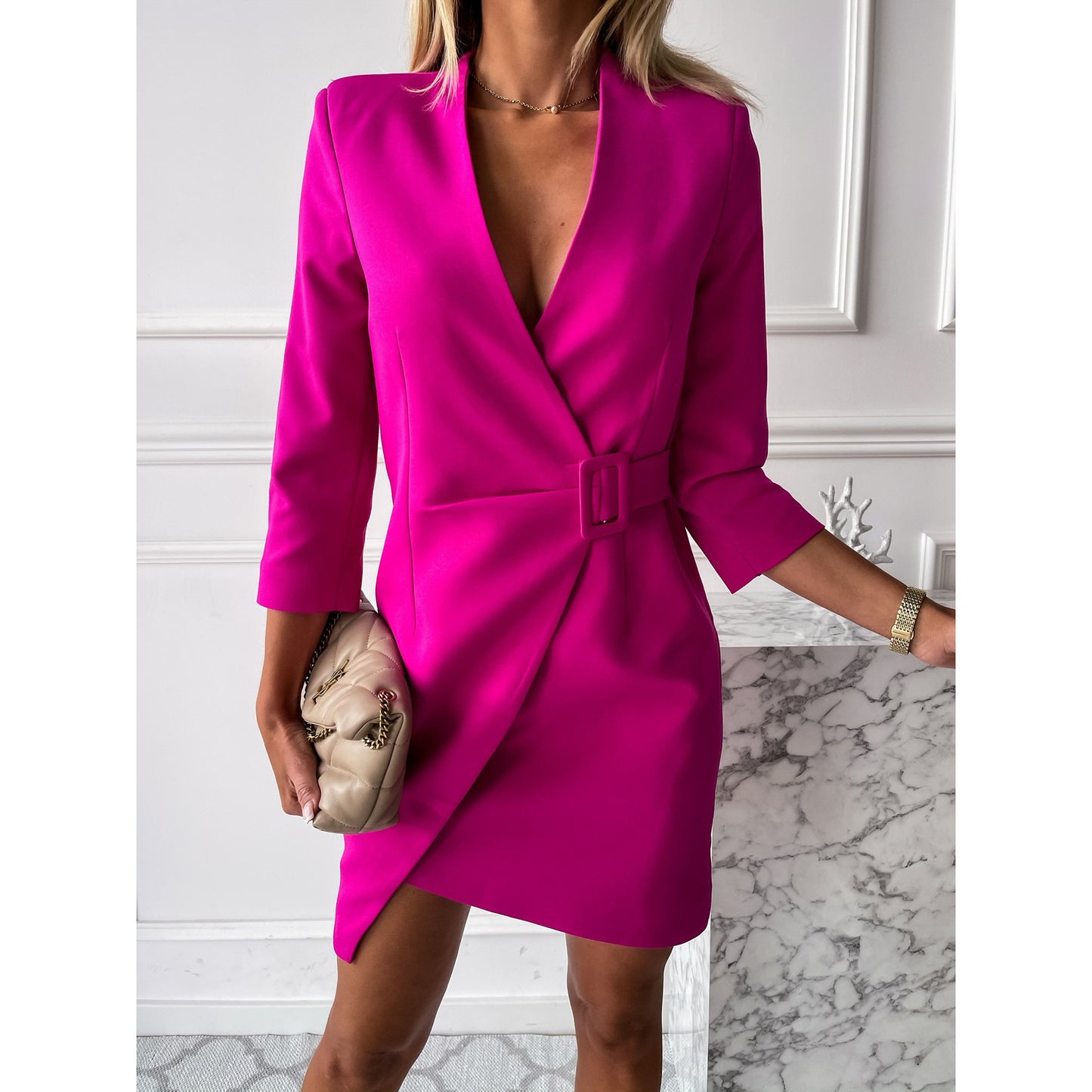 Long Sleeve Blazer Dress by ZsaZsa Rivera