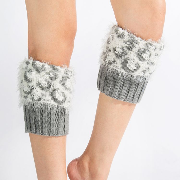 Wool Leg Guard Short Flap Leopard Feather Yarn Sock