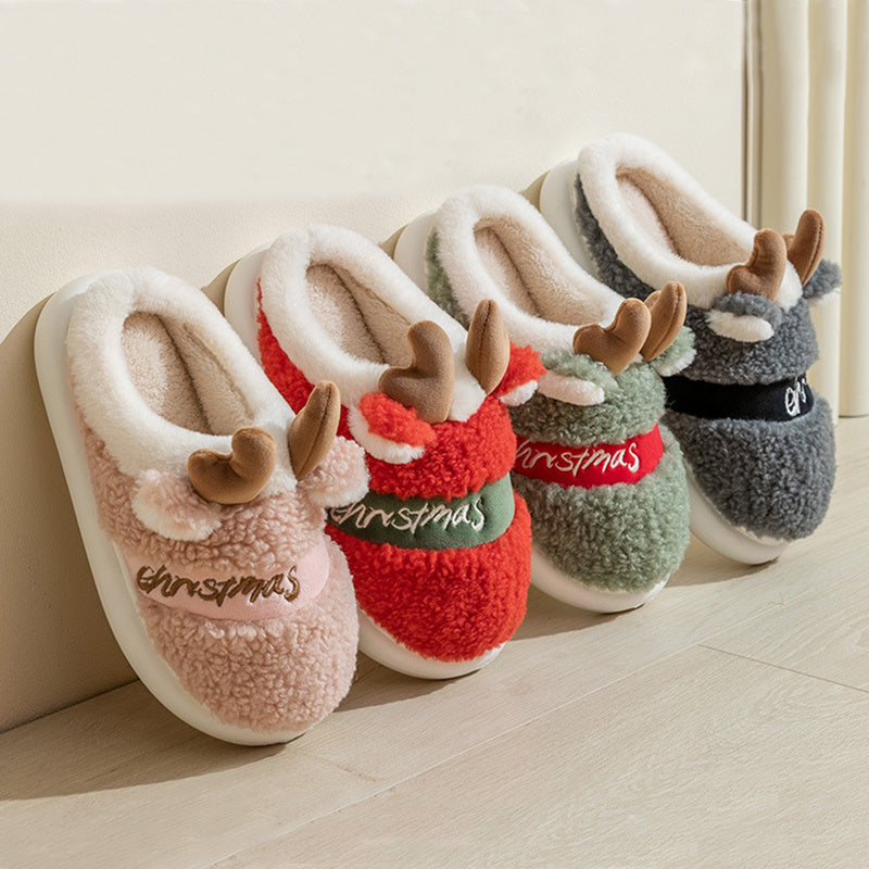 Cute Elk Chrstmas Slippers