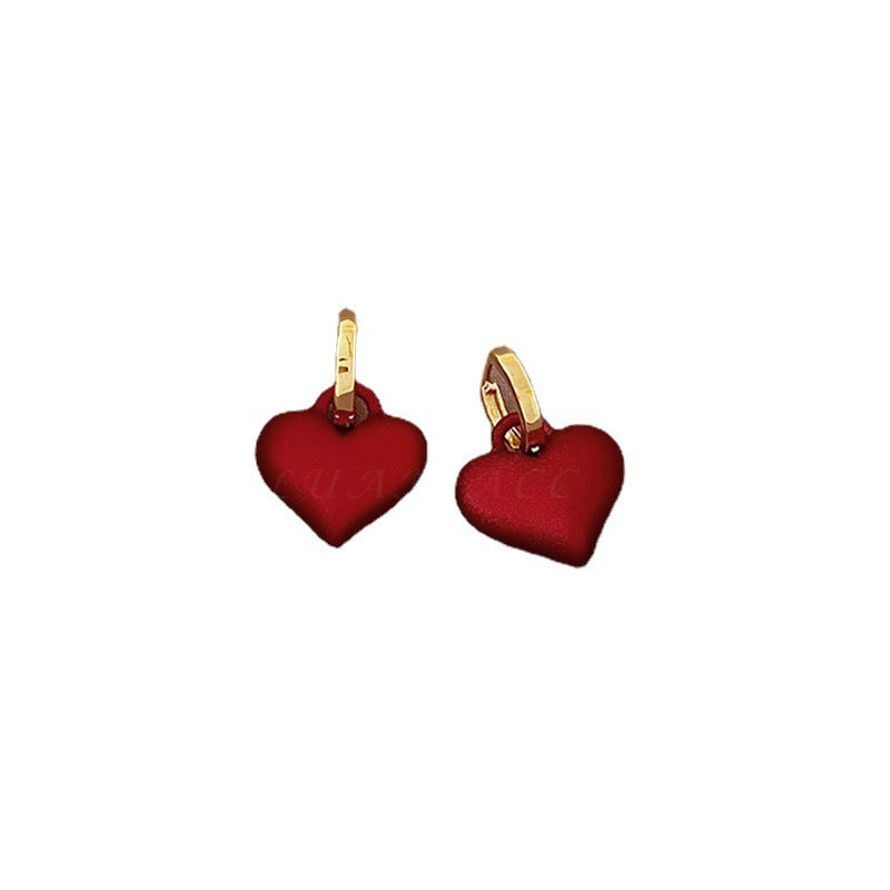 Red Heart Valentine's Day Date Earrings