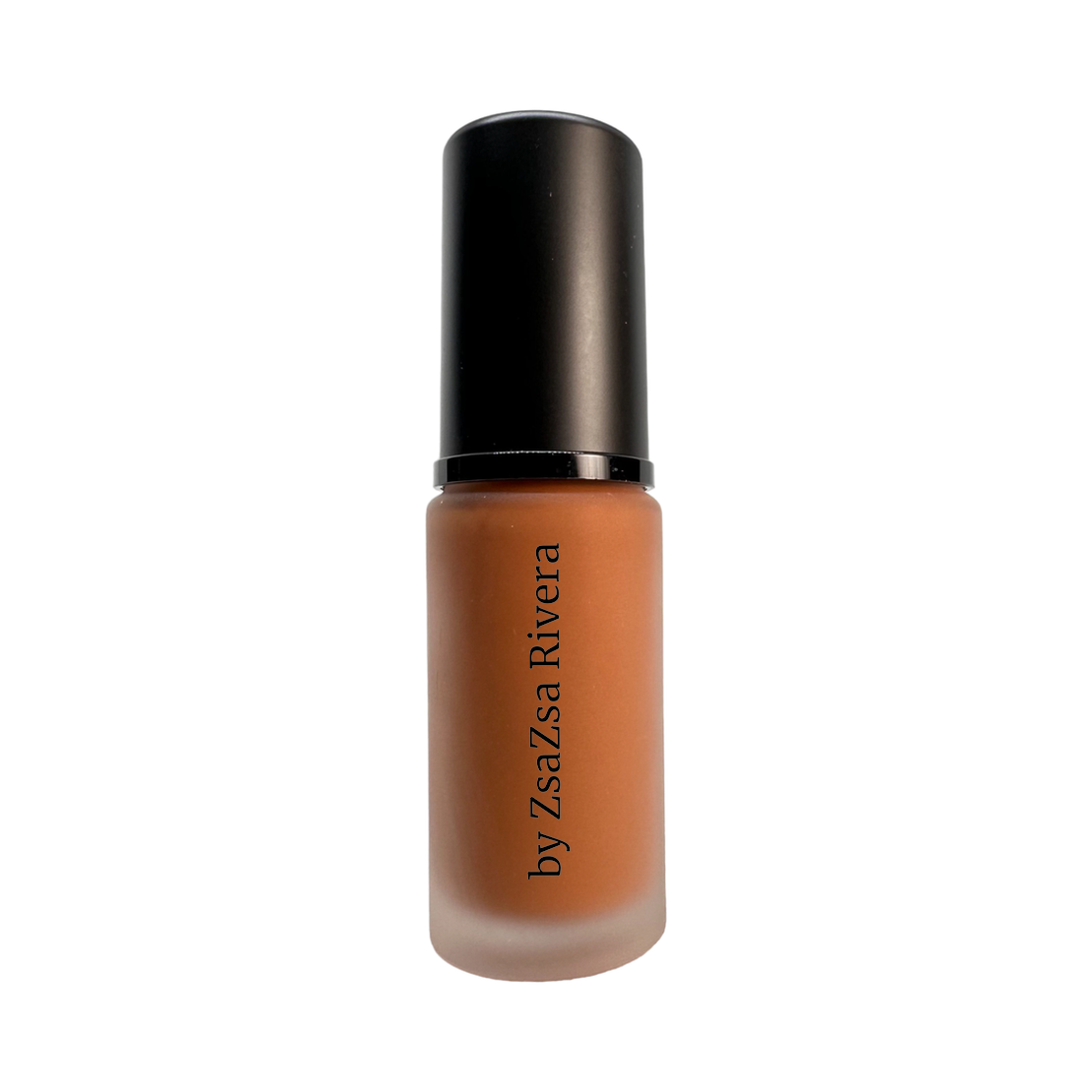 RadiantGlow Liquid Makeup Foundation bottle with a drop of foundation, showcasing its smooth texture and flawless finish