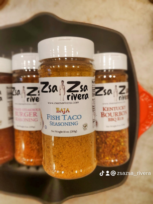 Baja Fish Taco Seasoning 10oz Made in US Kosher , Private Labeled by  ZsaZsa Rivera .