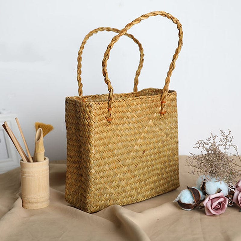 The Hamptons Classic Rattan Woven Handbag