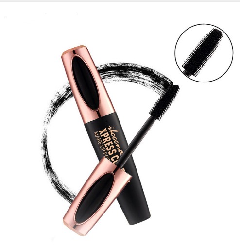 4D Mascara Lengthening Waterproof Eyelashes Eye Mascara Black Volume With Silk Fibers Brush Eyelash Makeup Tool Cosmetics