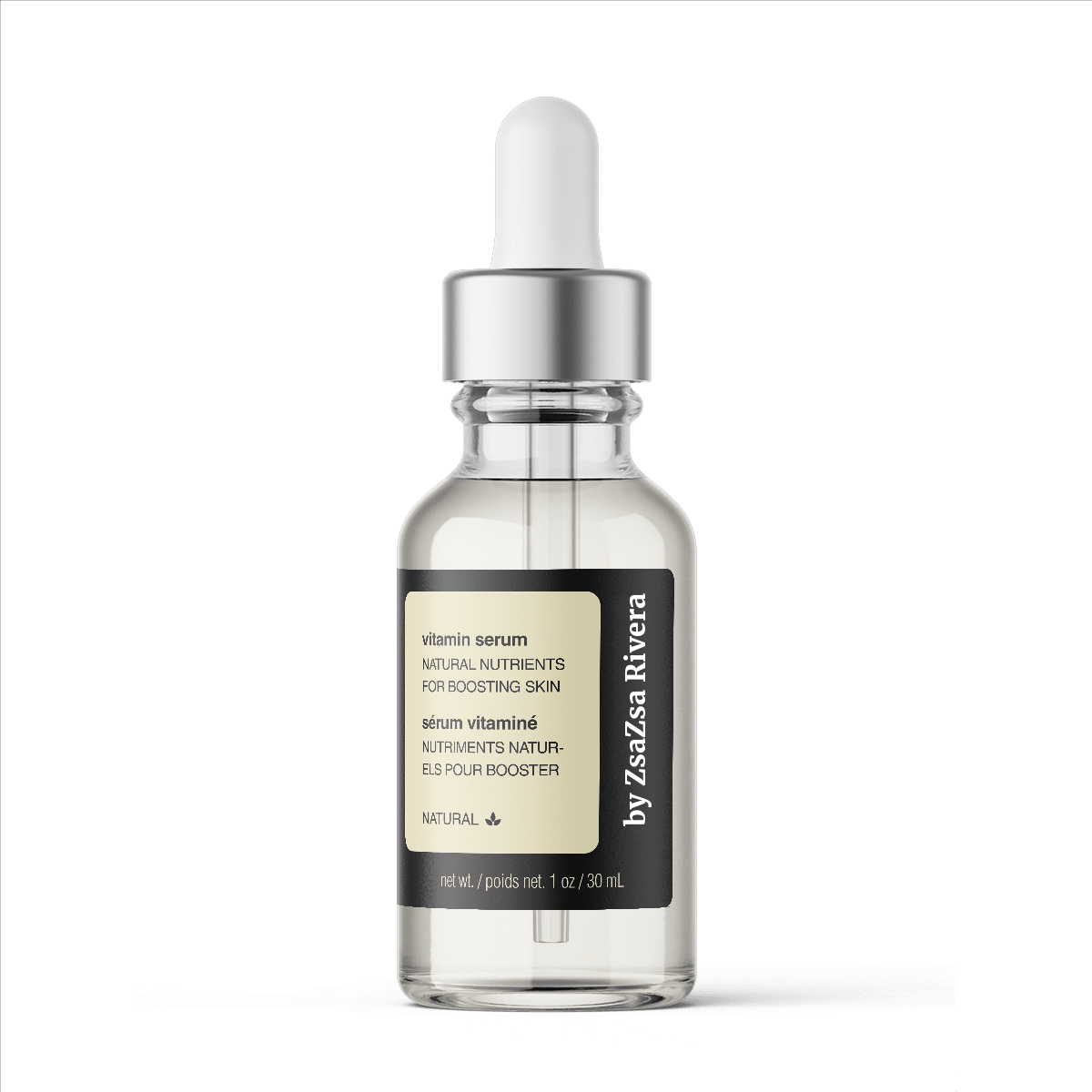 by ZsaZsa Rivera Natural Vitamin Boost Serum 1oz Vitamin B3 , B5 , Vitamin C , Niacinamide , 1,2-Hexanediol , Panthenol