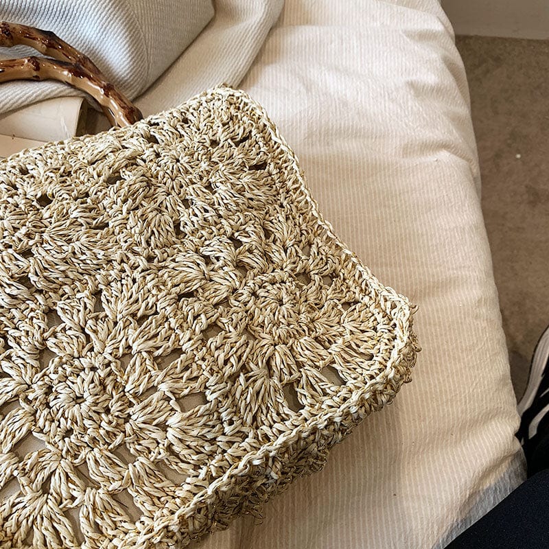 The Hamptons Summer Square Straw Bag