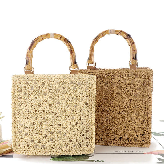 The Hamptons Summer Square Straw Bag